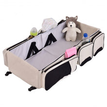 Load image into Gallery viewer, 3 in 1 Portable Infant Bassinet Diaper Bag Beige