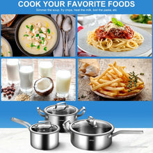 Load image into Gallery viewer, 6 Piece Stainless Steel Cookware Set Nonstick Pot
