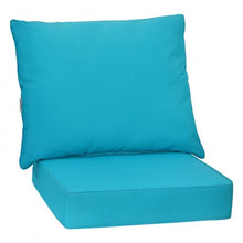 Load image into Gallery viewer, Deep Seat Chair Cushion Pads Set with Rope Belts for Indoor and Outdoor-Turquoise