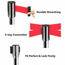 Load image into Gallery viewer, 6 pcs Silver Stanchion Posts Retractable Belt Crowd Control Barrier
