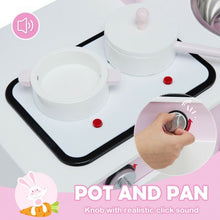 Load image into Gallery viewer, Kids Wooden Pretend Play Cooking Set with Sounds and Cookware Accessories