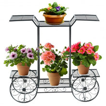 Load image into Gallery viewer, 6-Tier Garden Cart Flower Rack Display Decor Pot Plant Holder