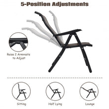 Load image into Gallery viewer, 2 Piece Patio Rattan Folding Reclining Chair