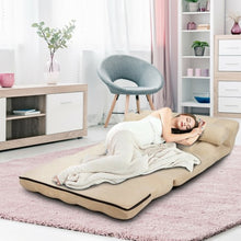 Load image into Gallery viewer, Foldable Floor 6-Position Adjustable Lounge Couch-Beige