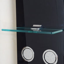 Load image into Gallery viewer, 55" Black Rainfall Shower Panel w/ Massage Jets