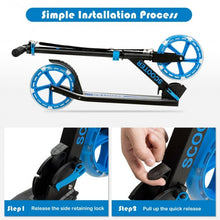 Load image into Gallery viewer, Portable Folding Sports Kick Scooter w/ LED Wheels-Blue