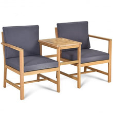 Load image into Gallery viewer, 3 PCS Solid Wood Patio Table Chairs Set