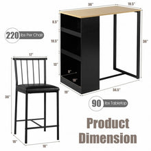 Load image into Gallery viewer, 3 Piece Counter Height Pub Dining Set-Natural