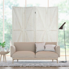 Load image into Gallery viewer, 4 Panels Folding Wooden Room Divider-White