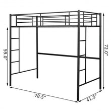 Load image into Gallery viewer, Metal Twin Loft Ladder Beds-Black