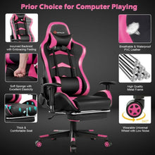 Load image into Gallery viewer, Massage Gaming Chair with Footrest-Pink