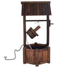 Load image into Gallery viewer, Garden Rustic Wishing Well Wooden Water Fountain with Pump