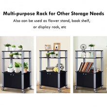 Load image into Gallery viewer, Microwave Rack Stand Rolling Storage Cart-Black