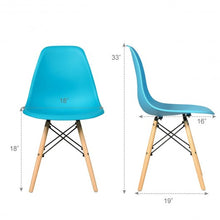 Load image into Gallery viewer, Set of 2 Mid Century Modern Dining Chairs with Wooden Legs-Blue