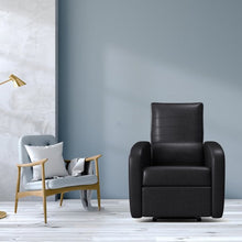 Load image into Gallery viewer, Contemporary Foldable-Back Leather Manual Recliner Sofa Chair-Black