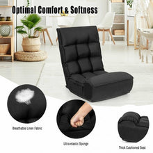 Load image into Gallery viewer, 4-Position Adjustable Floor Chair Folding Lazy Sofa-Black