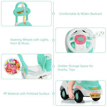 Load image into Gallery viewer, 3-in-1 Baby Walker Sliding Pushing Car w/ Sound-Green