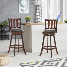 Load image into Gallery viewer, Set of 2 Bistro Leather Padded Swivel Bar stool-31"