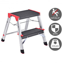 Load image into Gallery viewer, 2 Step Aluminum Ladder Folding Non-Slip Platform 330Lbs Load
