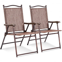 Load image into Gallery viewer, Set of 2 Patio Folding Sling Back Camping Deck Chairs-Gray