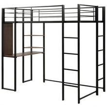 Load image into Gallery viewer, Twin Size Space-Saving Metal Loft Bunk Bed