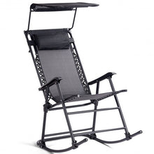 Load image into Gallery viewer, Zero Gravity Folding Rocking Chair Rocker Porch-Black