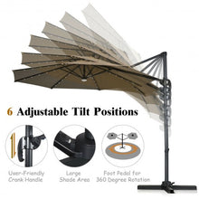 Load image into Gallery viewer, 10 Ft Patio Offset Cantilever Umbrella with Solar Lights-Coffee