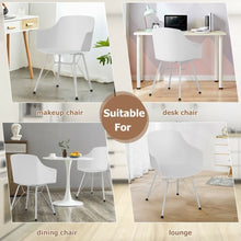 Load image into Gallery viewer, Set of 2 Metal Frame Modern Molded Shell Plastic Dining Chair-White