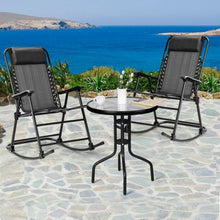 Load image into Gallery viewer, Outdoor Patio Headrest Folding Zero Gravity Rocking Chair-Gray