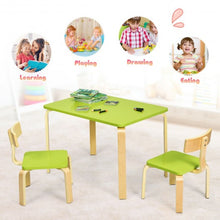 Load image into Gallery viewer, 3 Piece Kids Wooden Activity Table and 2 Chairs Set-Green