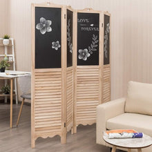 Load image into Gallery viewer, 4-Panel Folding Privacy Room Divider Screen with Chalkboard