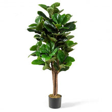 Load image into Gallery viewer, 4ft Artificial Fiddle Leaf Fig Tree Decorative Planter