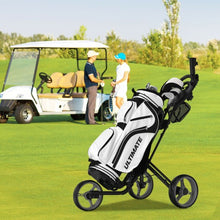 Load image into Gallery viewer, Folding 3 Wheels Golf Push Cart with Brake Scoreboard Adjustable Handle-Gray