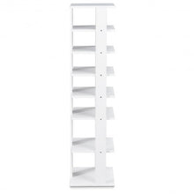 Load image into Gallery viewer, Wooden Shoebox Stand 7 Tiers Shoe Rack Organizer