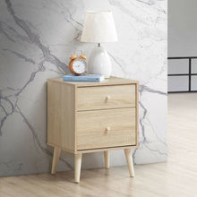 Load image into Gallery viewer, 2-Drawer Nightstand Beside End Side Table with Rubber Legs