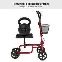 Load image into Gallery viewer, Foldable Knee Walker W/ Basket and Dual Brakes-Red