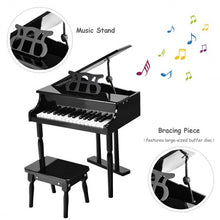 Load image into Gallery viewer, 30-key Children Grand Piano with Bench -Black