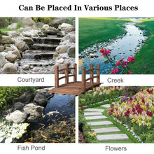Load image into Gallery viewer, 5' Wooden Garden Bridge Arc Stained Finish Footbridge Decorative