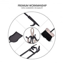 Load image into Gallery viewer, 5 pcs Stylish Silver Iron Fireplace Tools Set