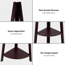 Load image into Gallery viewer, 5 Tier Floor Corner Stand Ladder Shelves Bookshelf-Brown