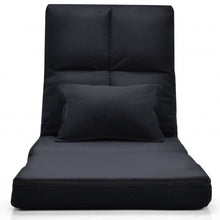 Load image into Gallery viewer, Fold Down Flip Convertible Sleeper Couch with Pillow-Black
