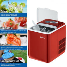 Load image into Gallery viewer, 44 lbs Portable Countertop Ice Maker Machine with Scoop-Red