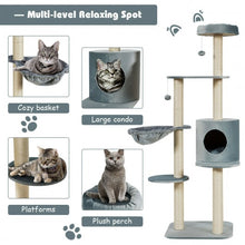 Load image into Gallery viewer, 56.5" Multi-Level Cat Tree Kitten Climbing Tower-Gray