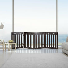 Load image into Gallery viewer, 24" Folding Wooden Freestanding Pet Gate Dog Gate with 360° Hinge -Espresso