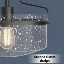Load image into Gallery viewer, Semi Flush Mount Ceiling Light Fixture Industrial Seeded Glass Pendant Lamp