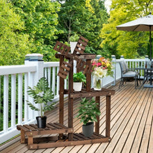 Load image into Gallery viewer, Wood Plant Stand 4 Tier Shelf Multiple Space-saving Rack