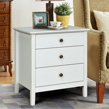 Load image into Gallery viewer, Nightstand Beside End Side Table Organizer with 3 Drawers-White