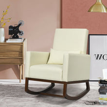 Load image into Gallery viewer, 2-in-1 Fabric Upholstered Rocking Chair with Pillow-Beige