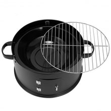 Load image into Gallery viewer, 3-in-1 Portable Round Charcoal Smoker BBQ Grill Built-in Thermometer