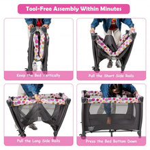 Load image into Gallery viewer, 4-in-1 Convertible Portable Baby Playard Newborn Napper with Music and Toys-Pink